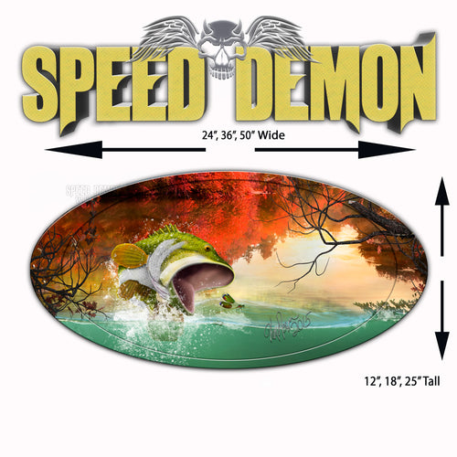 5th Wheel Trailer Graphics Bass  Fly Fishing Oval