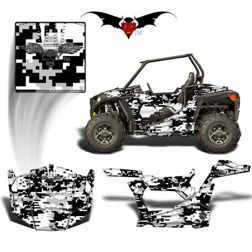 POLARIS RZR 900 TRAIL GRAPHICS WRAP SNOW DIGITAL CAMOUFLAGE