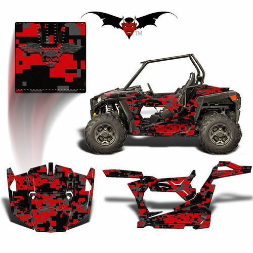 RZR 1000 XP GRAPHICS WRAP -  RED AND BLACK DIGITAL CAMOUFLAGE