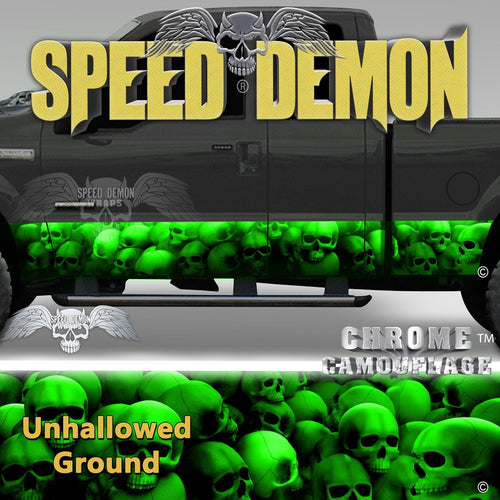 Skull Truck Rocker Panel Wraps Green Skulls Unhallowed Ground