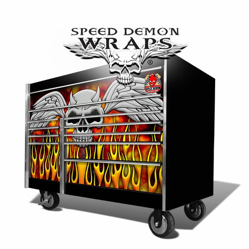 SNAPON TOOL BOX GRAPHICS WRAP KIT-WINGED SKULL -FRONT DRAWERS
