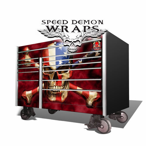 Snap-On Toolbox Wrap American Flag Skull KRL-7002