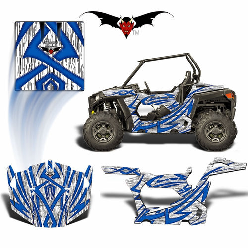 RZR 900 XC GRAPHICS WRAP -  TRIBAL FURY BLUE