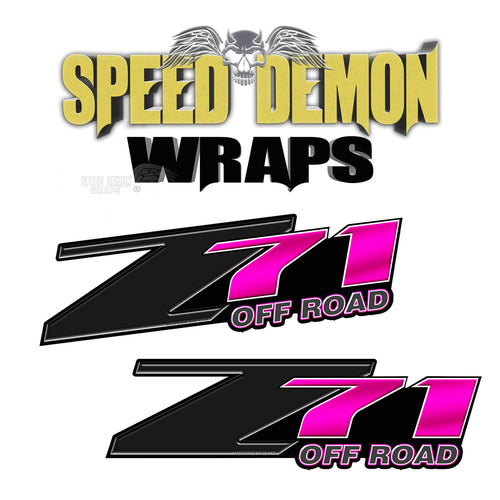 Z71 OFF ROAD Decals Pink Inv