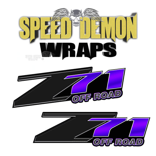 Z71 OFF ROAD Decals Purple Inv