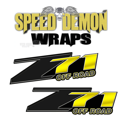 Z71 OFF ROAD Decals Yellow Inv