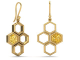 Honeycomb Citrine Drop Earrings