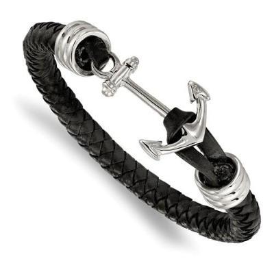 Dwaal zeemijl passen Leather Anchor Bracelet | Modern Braided Bracelet – Bostonian Jewelers