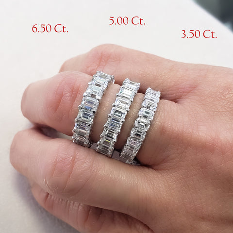 Emerald Cut Eternity Ring Size Comparison 