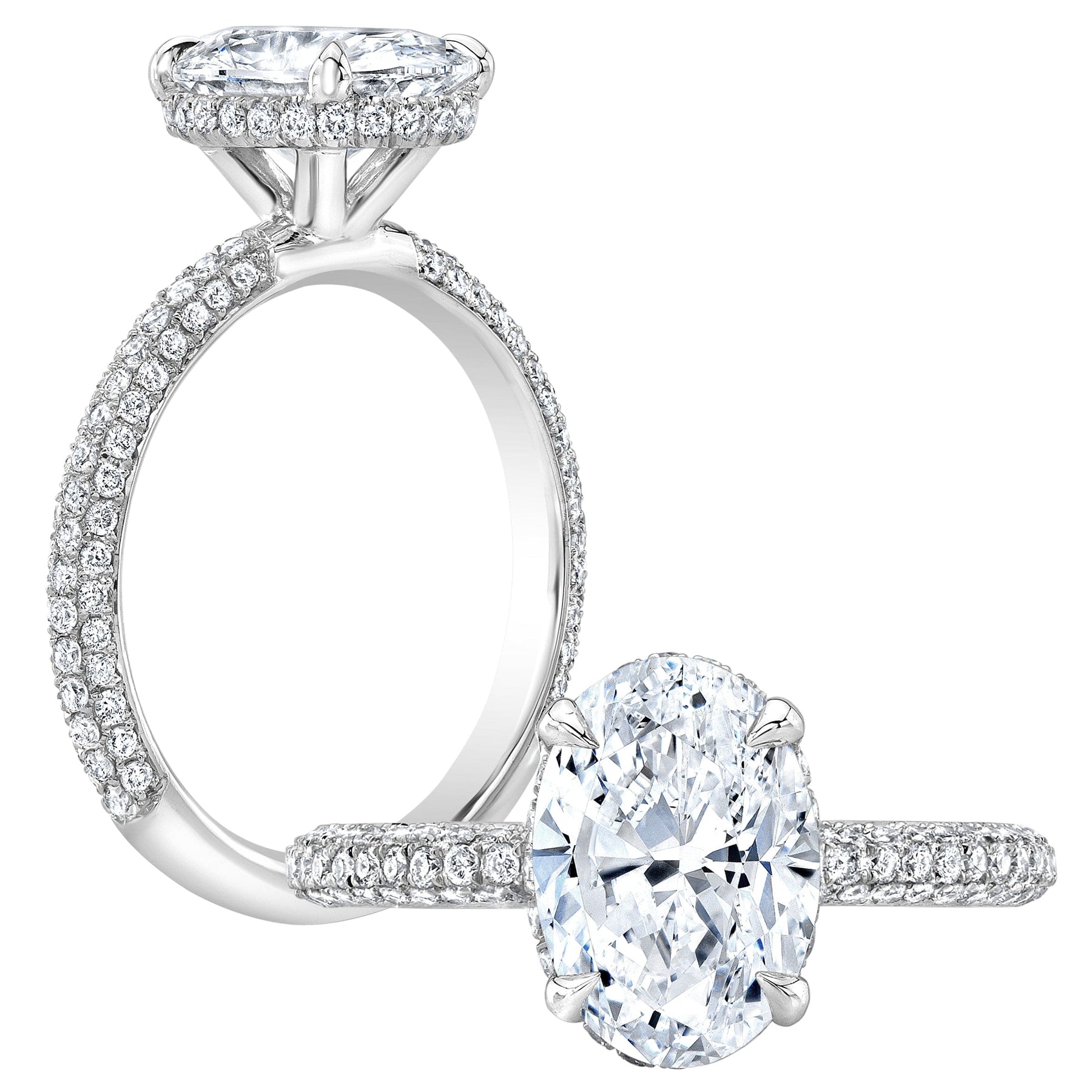 Under Halo Oval Diamond Engagement Ring Kingofjewelry Com