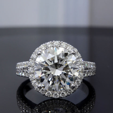 Halo Split Shank Engagement Ring, 4.9 Ct J VS1 GIA – Kingofjewelry.com