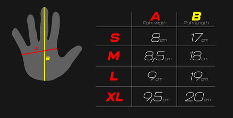 Acelith Gloves size chart