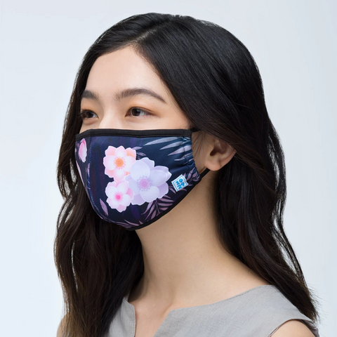 1929 Black Floral Antimicrobial Mask