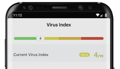 uHoo Indoor Air Sensor Virus Index Display