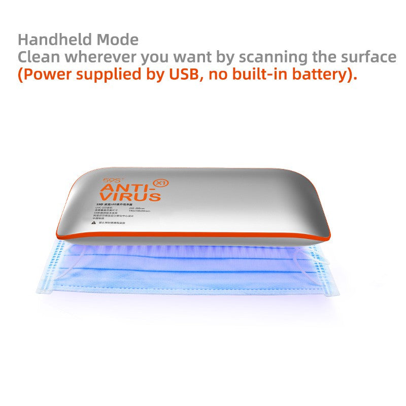 59S UV LED Portable Sterilizer X1 (Silver With Orange) handheld mode
