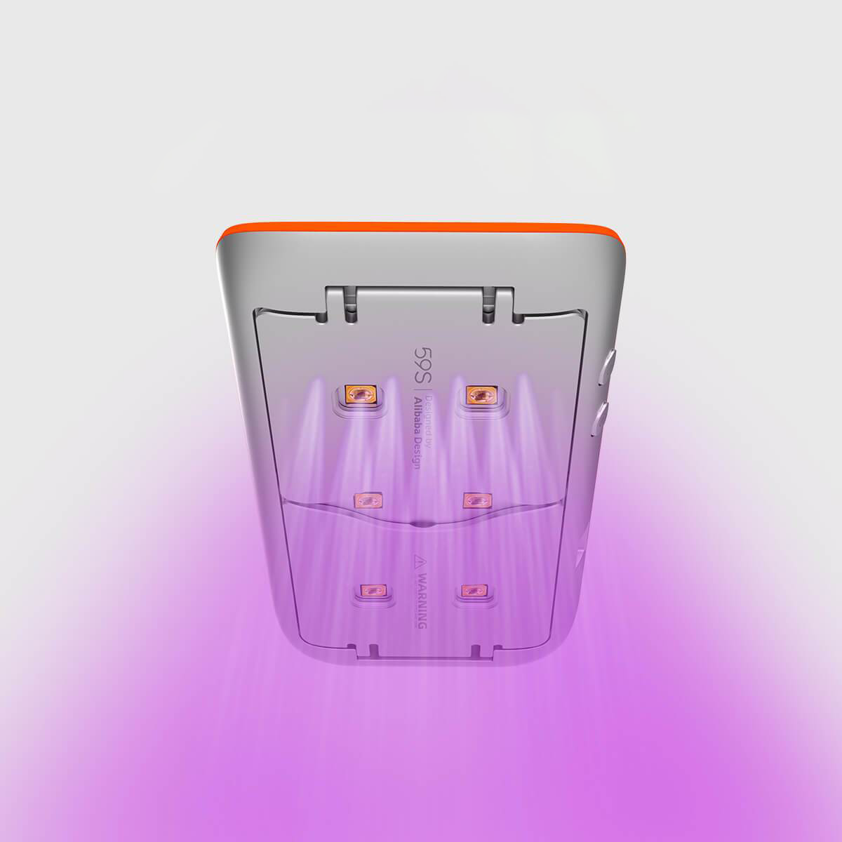 59S UV LED Portable Sterilizer X1 (Silver With Orange) UV light rays