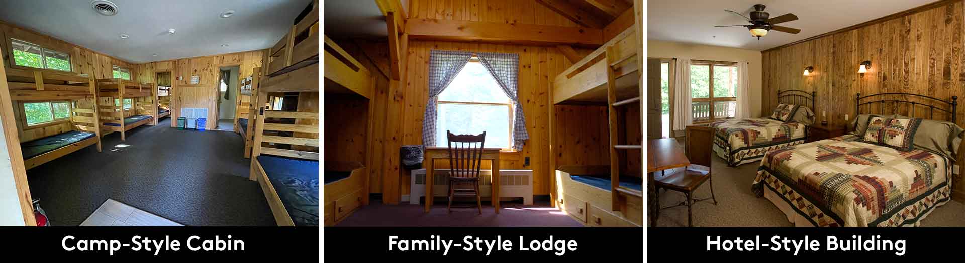 Lodging options for Camp Workroom Social's Wardrobe Week, a sewing retreat for adults