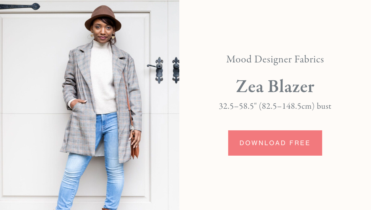 Mood Fabrics, Zea Blazer - Free Sewing Pattern PDF Download