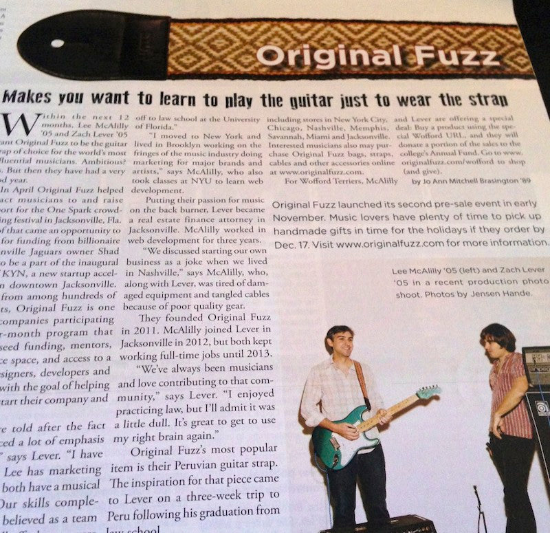 Original Fuzz Featured in Wofford Today
