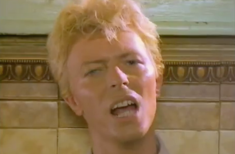 Headshot of David Bowie from his official video for the song Let's Dance