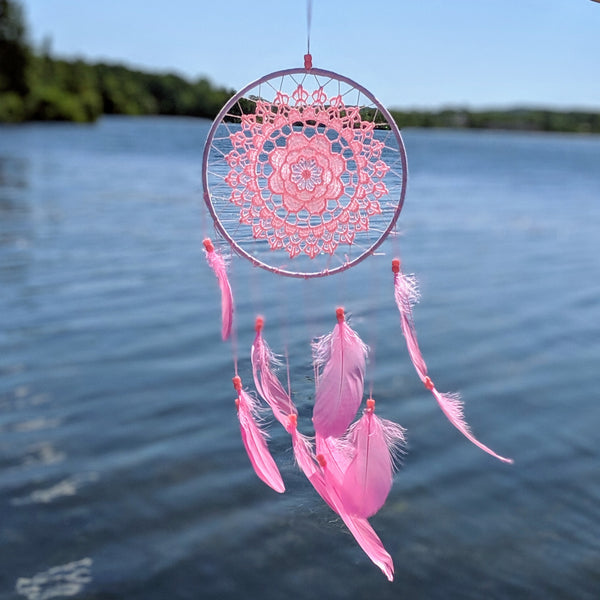 Pink Heart Love Shaped Dream Catcher 