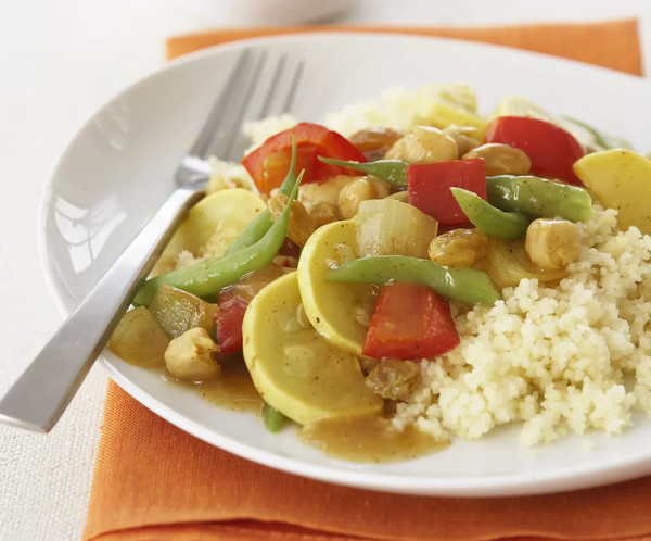 plate of rice and vegetables