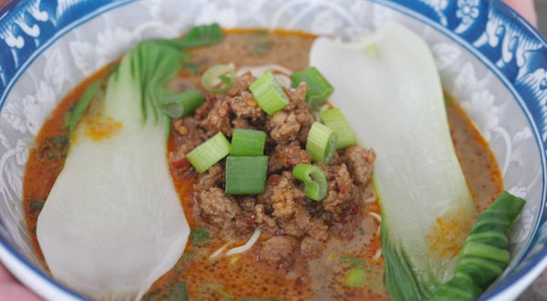 Low carb Chinese food: Spicy almond tan tan ramen