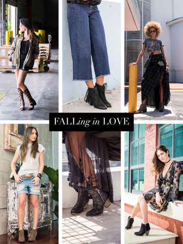 fall, mia shoes, boots, booties, velvet, leather, moto boots, embellishments, fringe, tassels