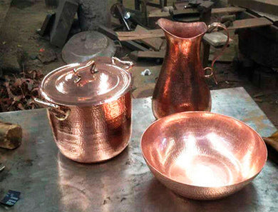 Handmade custom copper kitchenware from the manufacturer