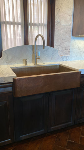 hammered copper sink handmade by Amoretti Brothers