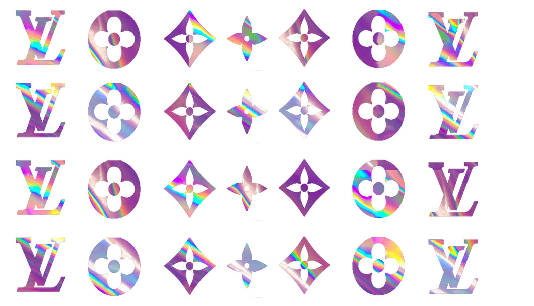 Holographic designer inspired Decals (LV symbols) – Queen of Decals