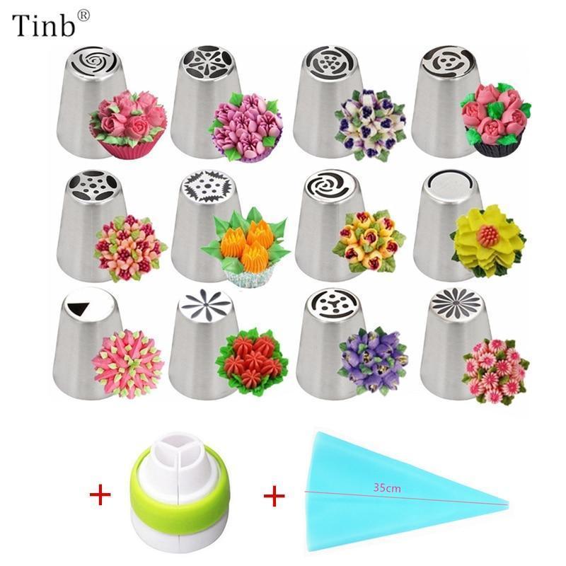 [Buy Two Free Shipping]-Russian Tulip Icing Piping Nozzles（14Pcs）