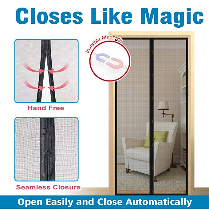 Stripe Buckle Magnetic Anti-Mosquito Soft Curtain