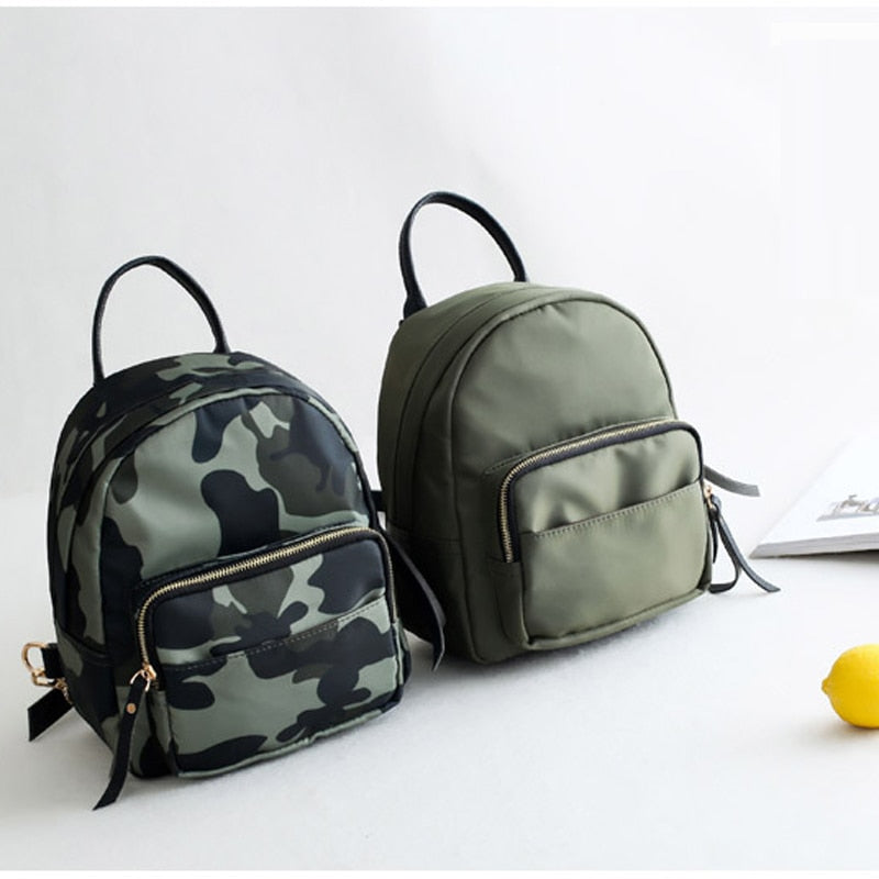 Small Backpack For Women School Backpacks Plaid Mini Casual Daypack Feminine Camouflage School Bag