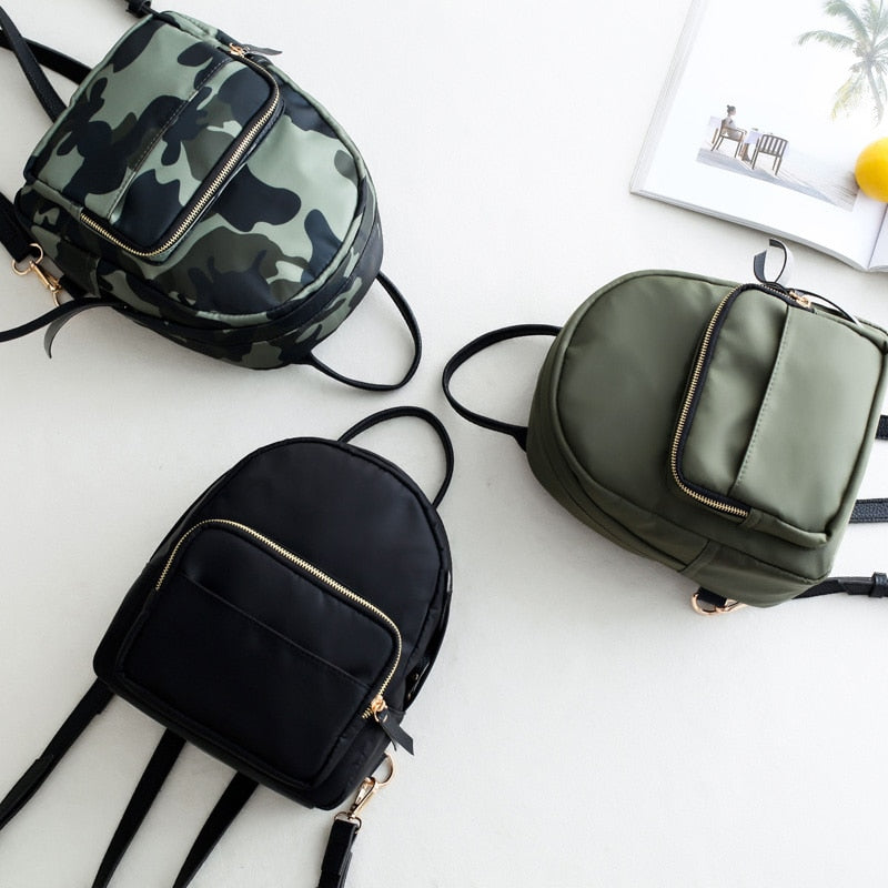 Small Backpack For Women School Backpacks Plaid Mini Casual Daypack Feminine Camouflage School Bag