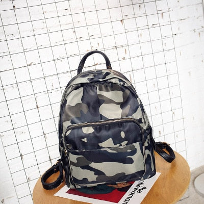 Small Backpack For Women School Backpacks Plaid Mini Casual Daypack Feminine Camouflage School Bag