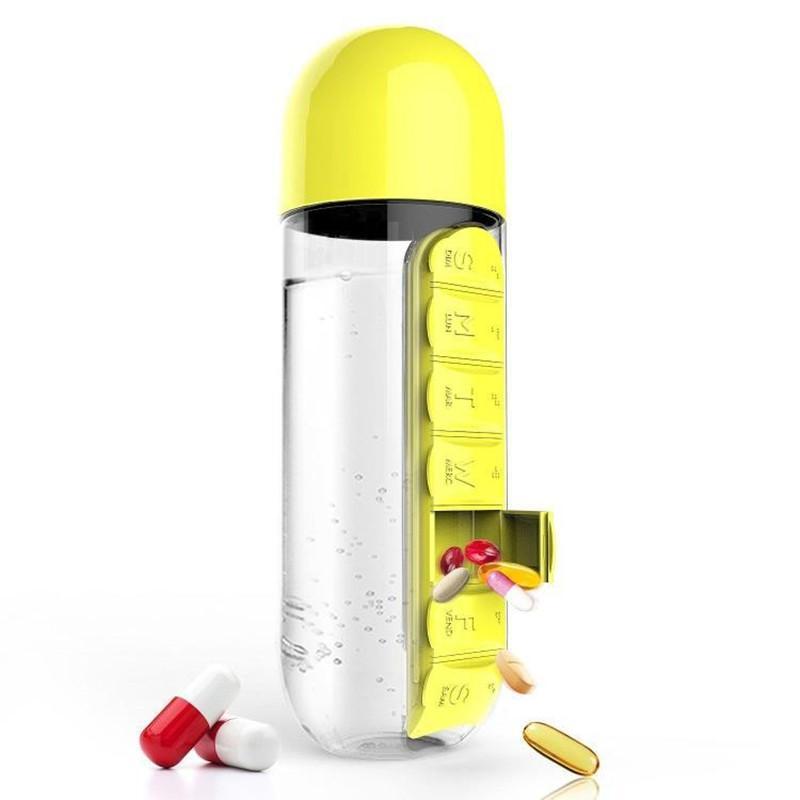 600ml 2 in 1 Pill Box Outdoor Water Bottle(LIMITED TIME 300 ITEMS)