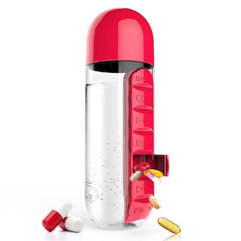 600ml 2 in 1 Pill Box Outdoor Water Bottle(LIMITED TIME 300 ITEMS)