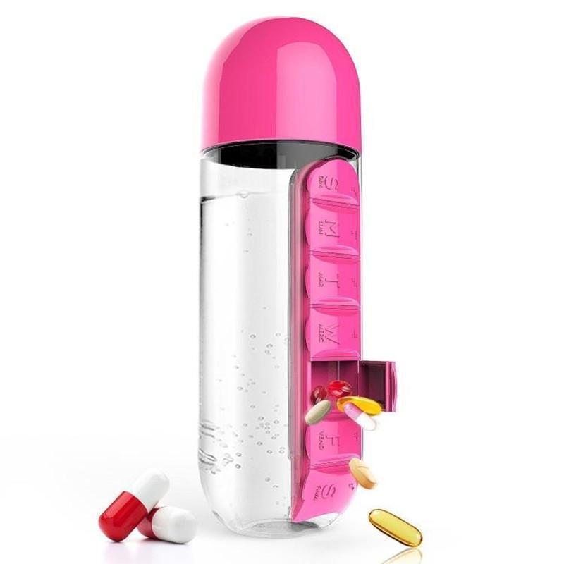600ml 2 in 1 Pill Box Outdoor Water Bottle(LIMITED TIME 300 ITEMS)