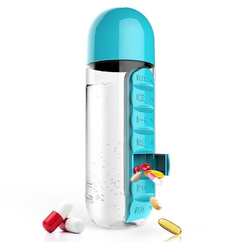 600ml 2 in 1 Pill Box Outdoor Water Bottle(LIMITED TIME 300 ITEMS)