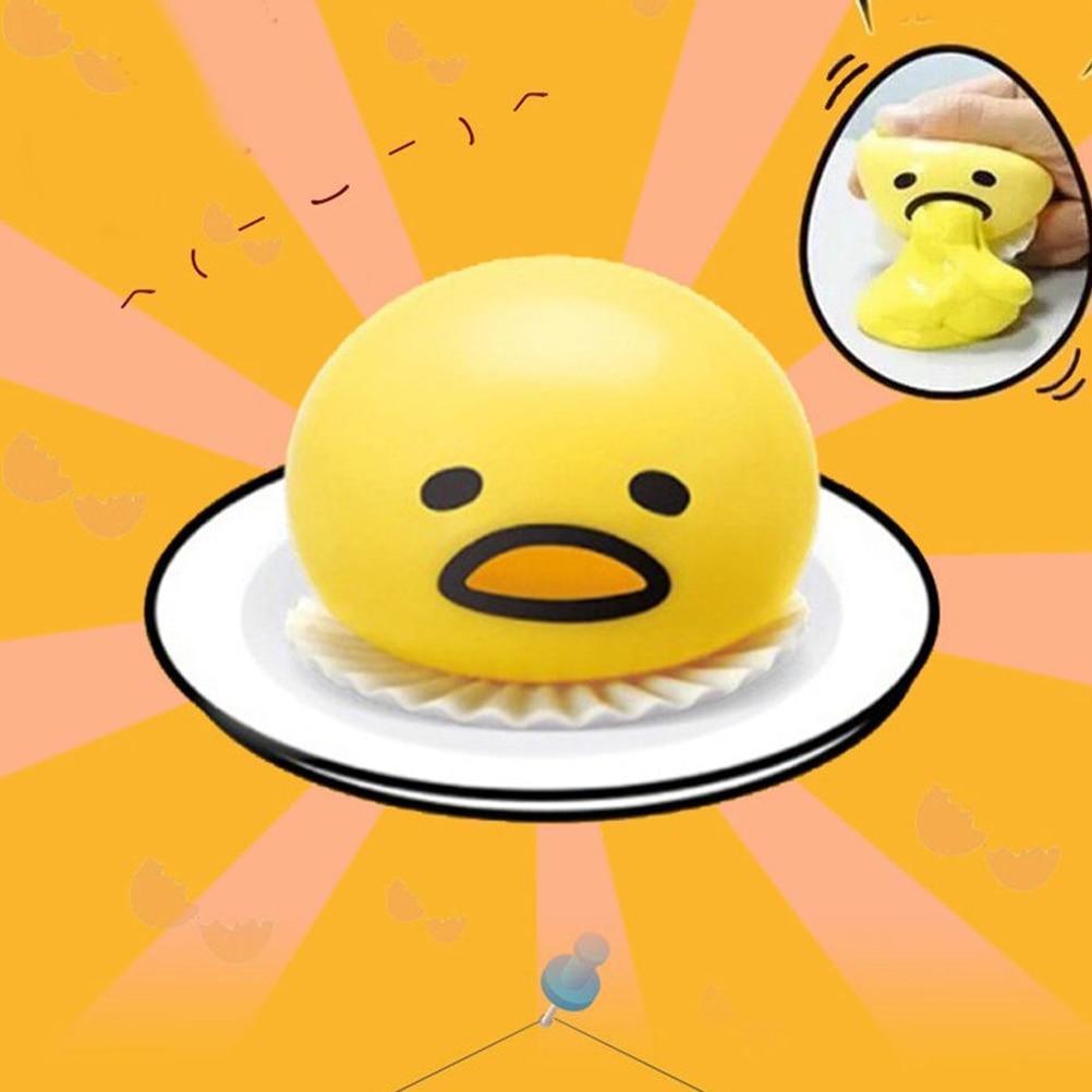 Squishy Puking Egg Yolk Stress Ball With Yellow Goop