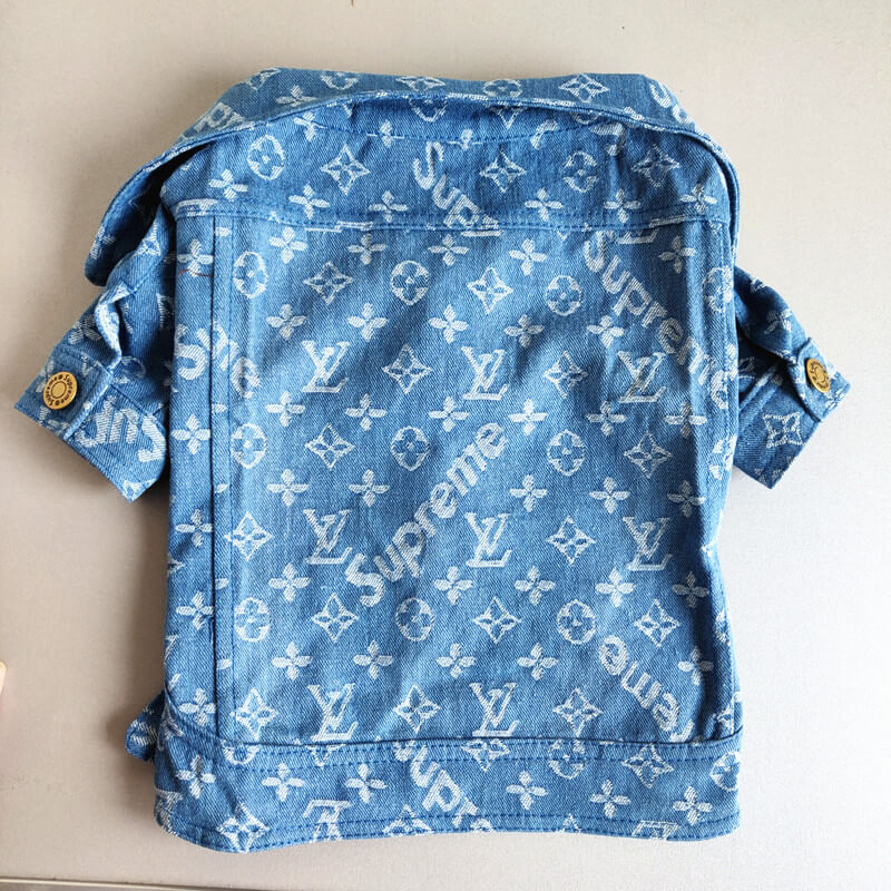 dog blue demin jacket LV Pupreme box log – NiceyDoggy