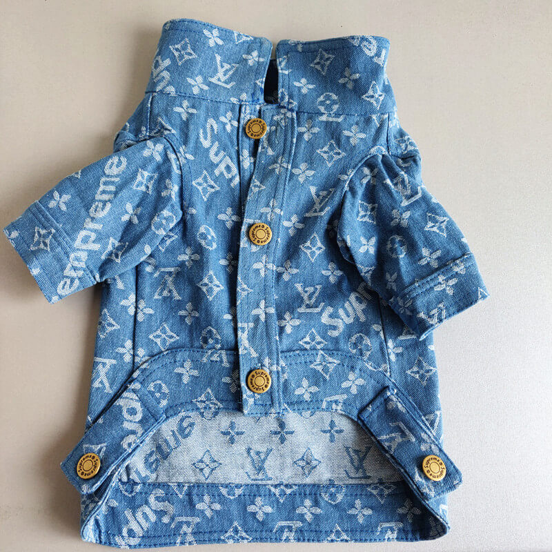 dog blue demin jacket LV Pupreme box log – NiceyDoggy