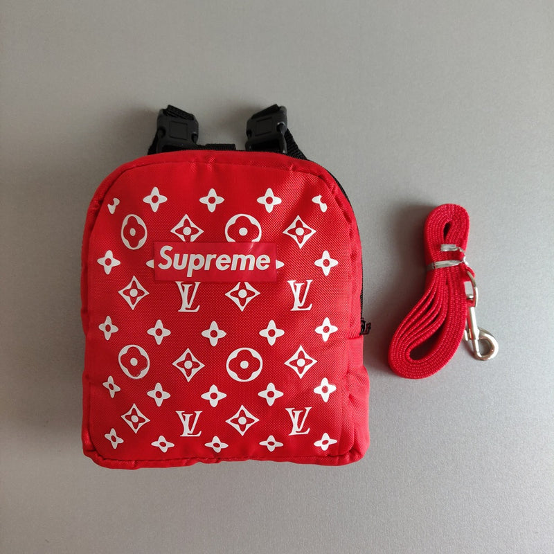 lv supreme dog backpack Bulldog Saddle Bag nylon red pack pupreme-507# – NiceyDoggy