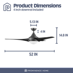 Maxon 52 Inch Ceiling Fan with Light by Prominence Home