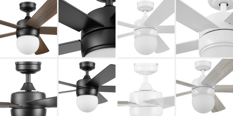 Ardrey Kell Ceiling Fan in Matte Black or White by Prominence Home