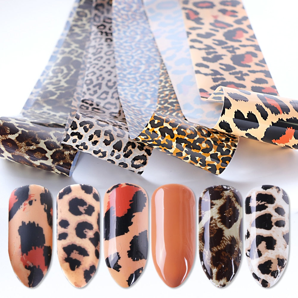 leopard print nail stickers