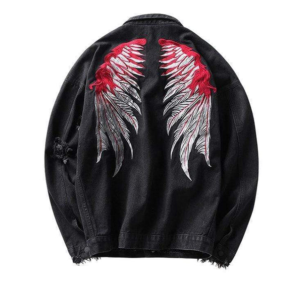 Angel Wings Denim Streetwear Jacket – Yugen Theory