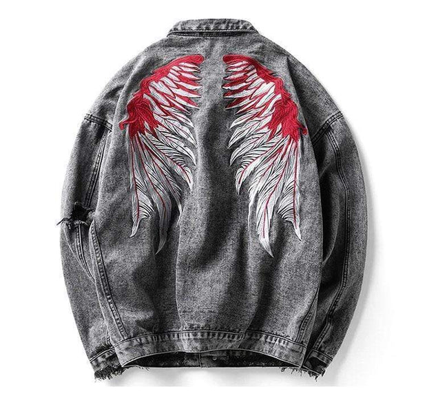 Angel Wings Denim Streetwear Jacket – Yugen Theory