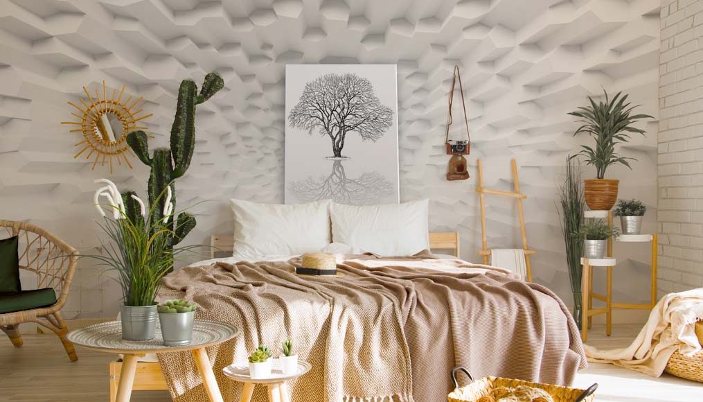 Décor mural pour une chambre moderne et douce  Deco chambre a coucher,  Idée chambre, Deco chambre parental